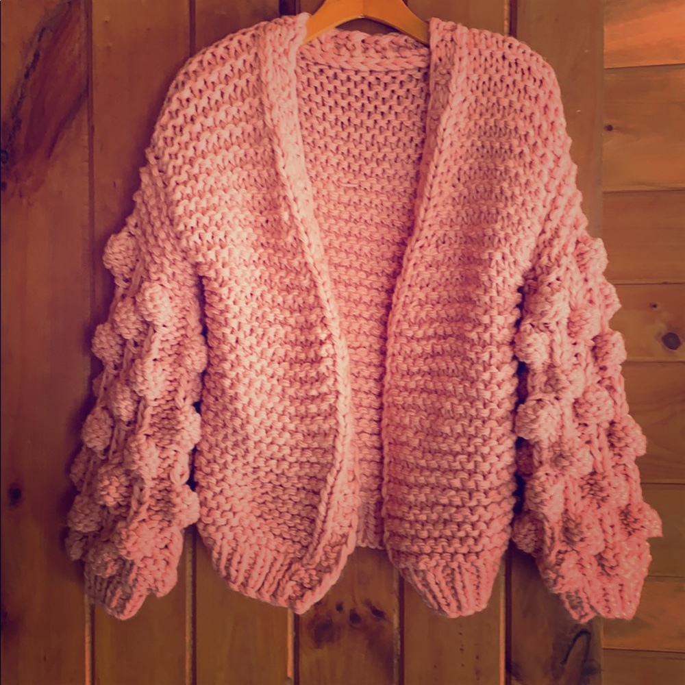 Pink Pom Pom cardigan